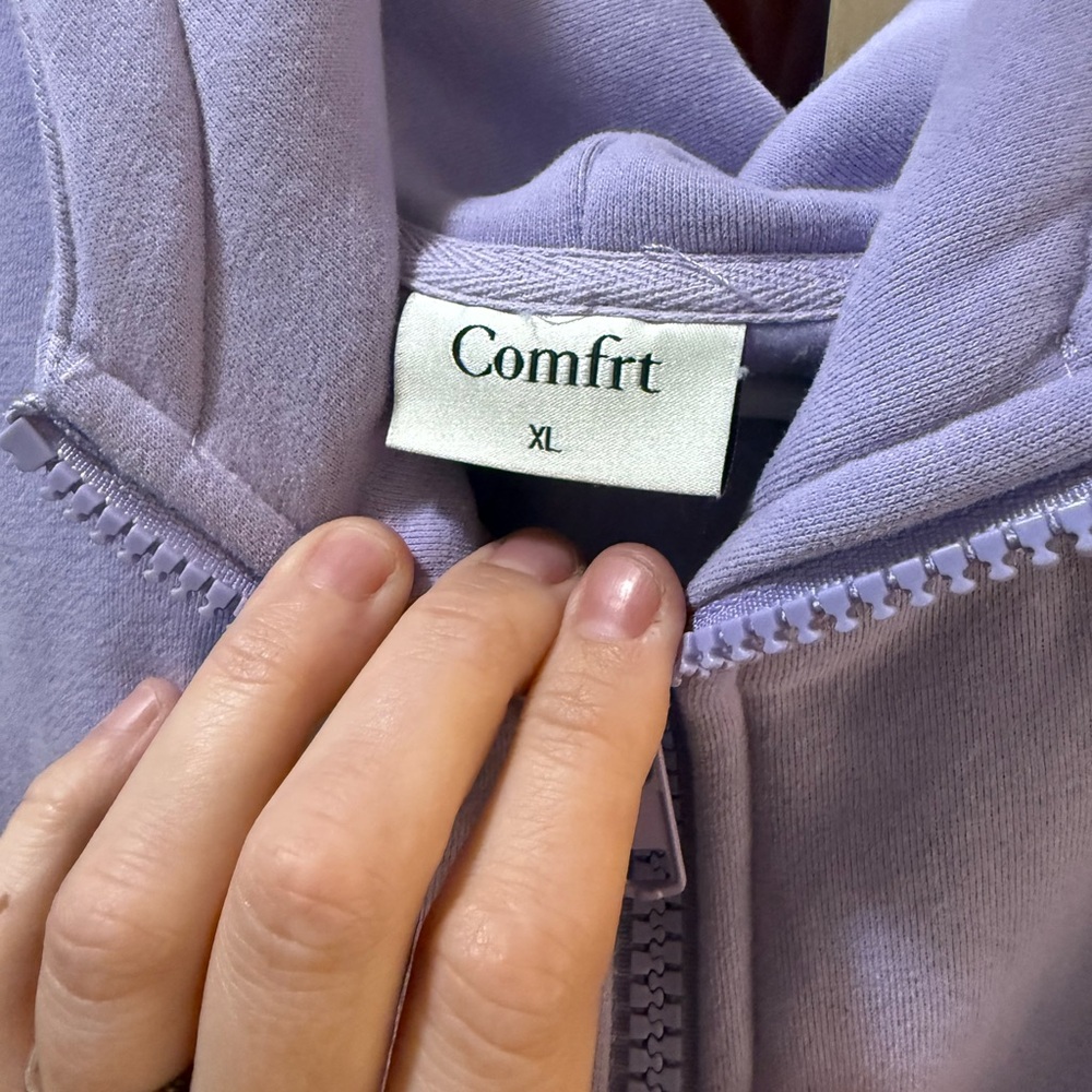 Comfrt Pastel Purple Full Zip Hoodie - Picture 3 of 11